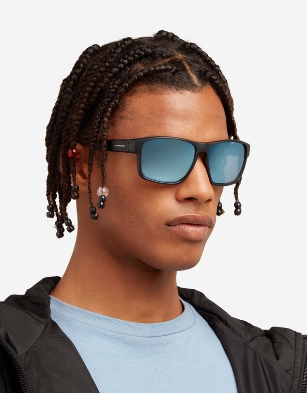 Hawkers Co - HAWKERS - Black Blue Chrome FASTER Sunglasses for Men and Women UV400