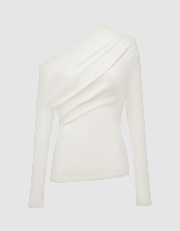 Shona Joy - Aby Draped Asymmetrical LS Top