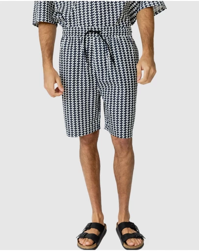 Justin Cassin - Mulholland Print Tie Shorts