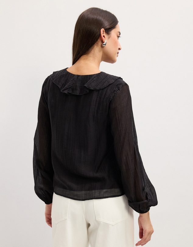 The Fated - Kyla Ruffled Neck Blouse