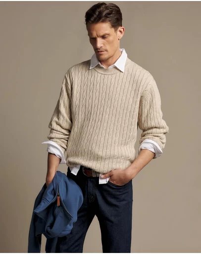 R.M.Williams - Jones Cotton Cable Crew Knit