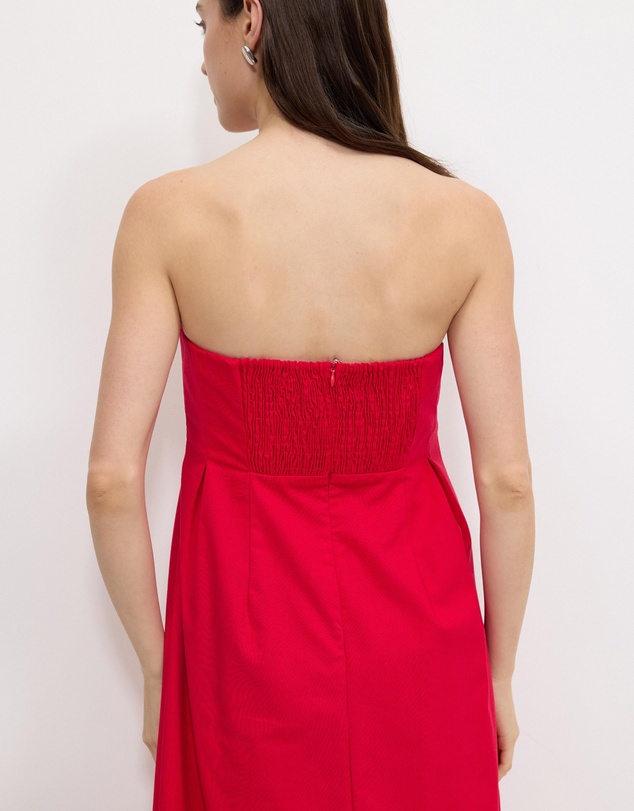 Calli - Karina Pleated Strapless Maxi Dress
