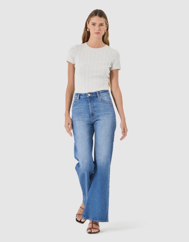 Rolla's - Pointelle Classic Tee - Grey Marle