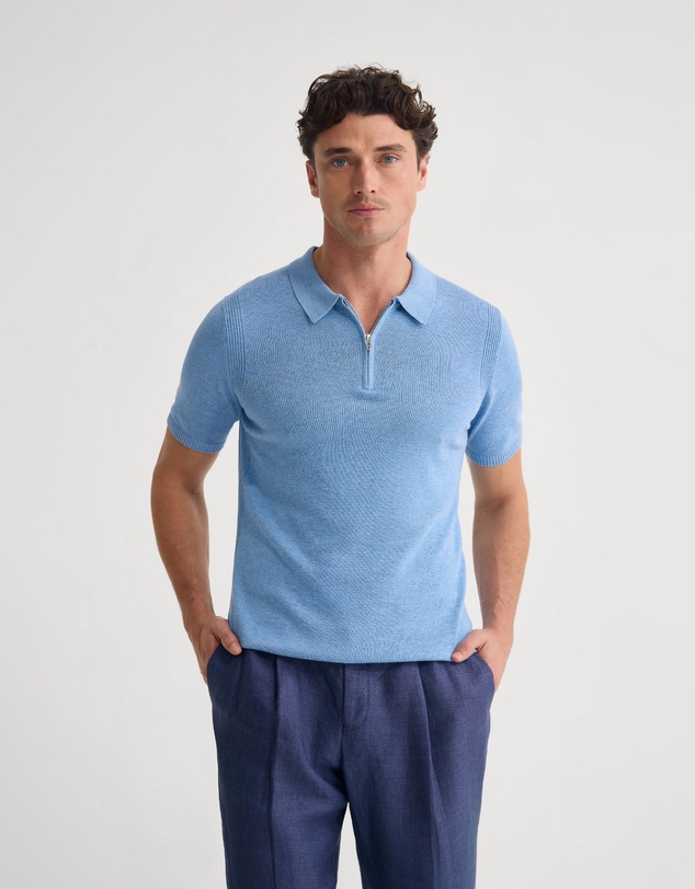 Oxford - Otis Zip Neck Knitted Polo