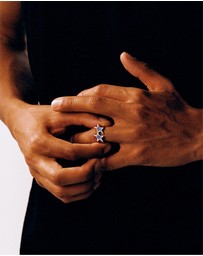 TwoJeys - Icon Blue Enameled Single Ring