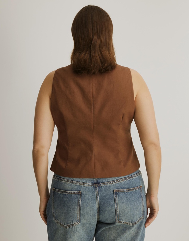 Atmos&Here Curvy - Yasmin Linen Blend Vest