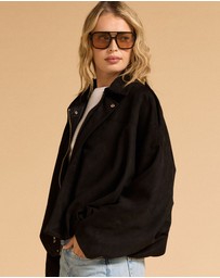 MVN - Faux Suede Bomber Jacket