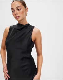 Third Form - Satin Bias Cowl Back Maxi Dress