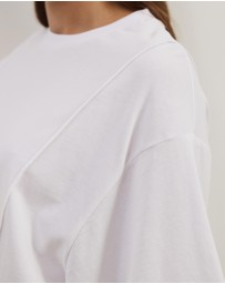 Atmos&Here - Short Sleeve Cotton Seam Detail T-Shirt