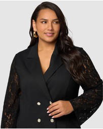 Pink Dusk by Curve Project - Envy Lace Tuxedo Mini Dress