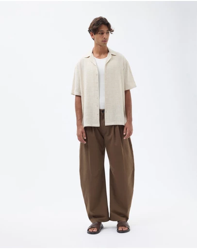 AERE - Pleated Barrel Trousers