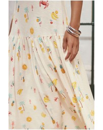 NEXT - Sleeveless Drop Waist 100% Cotton Crew Neck Midi Dress