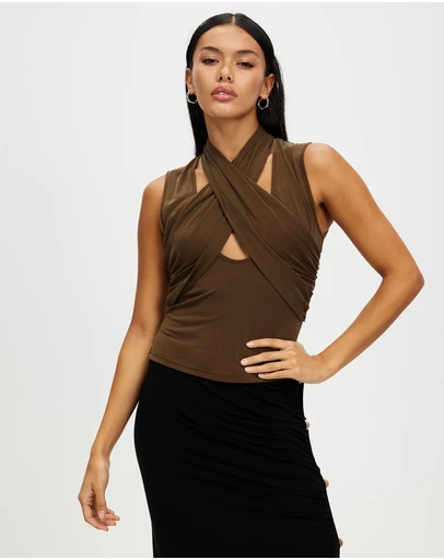 Third Form - Wisteria Wrap Neck Tank Top