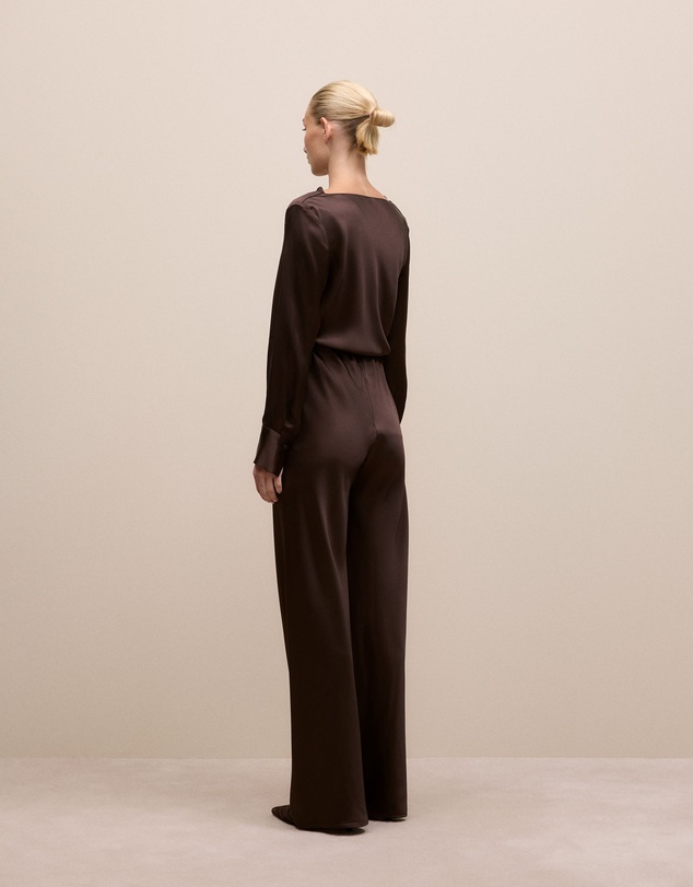 Trenery - Satin Bias Cut Pant in Coffee Bean