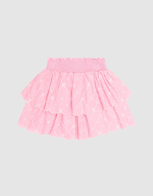 Huxbaby - Floral Broderie Tiered Skirt - Babies-Teens