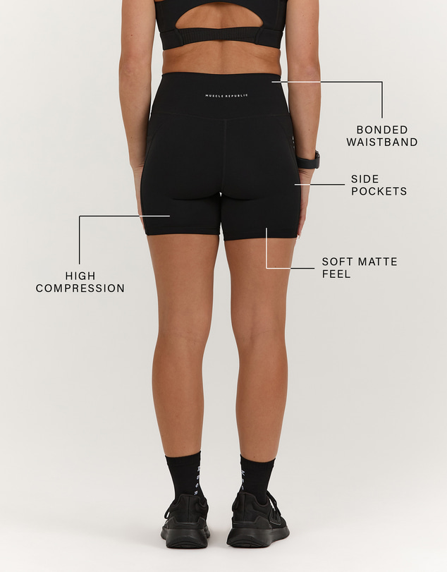 Muscle Republic - Sculpt Bonded Waist Pocket Biker Shorts