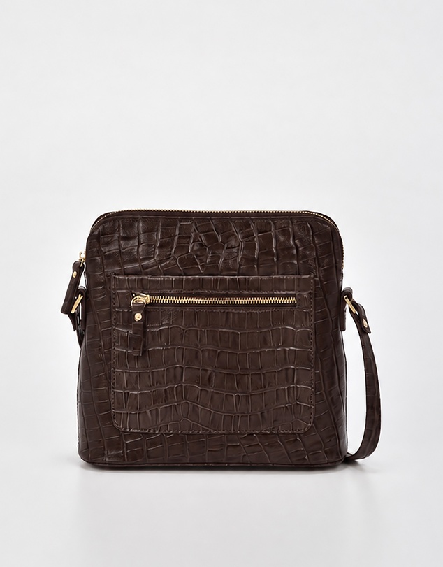 Cobb & Co - Kingsley Croc Leather RFID Safe Crossbody
