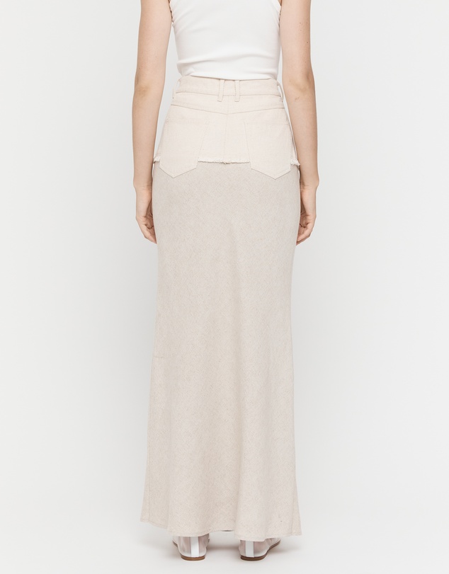 FRIEND of AUDREY - Cotton Linen Contrast Long Skirt