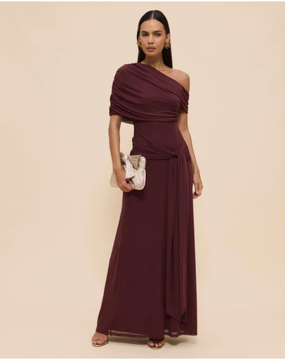 CHANCERY - Margot One Shoulder Drape Maxi Dress