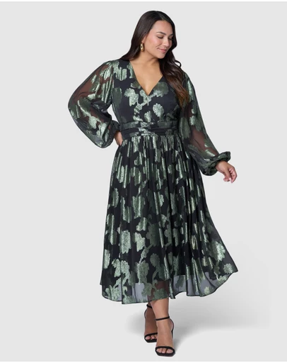 Pink Dusk by Curve Project - Secrets Metallic Maxi Dress