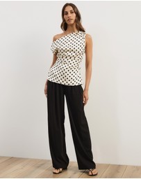 Atmos&Here - Lowen Satin Off Shoulder Top