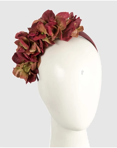 Max Alexander - Burgundy Flowers Fascinator