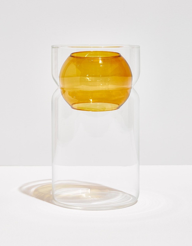 Fazeek - Balance Vase - Clear and Amber