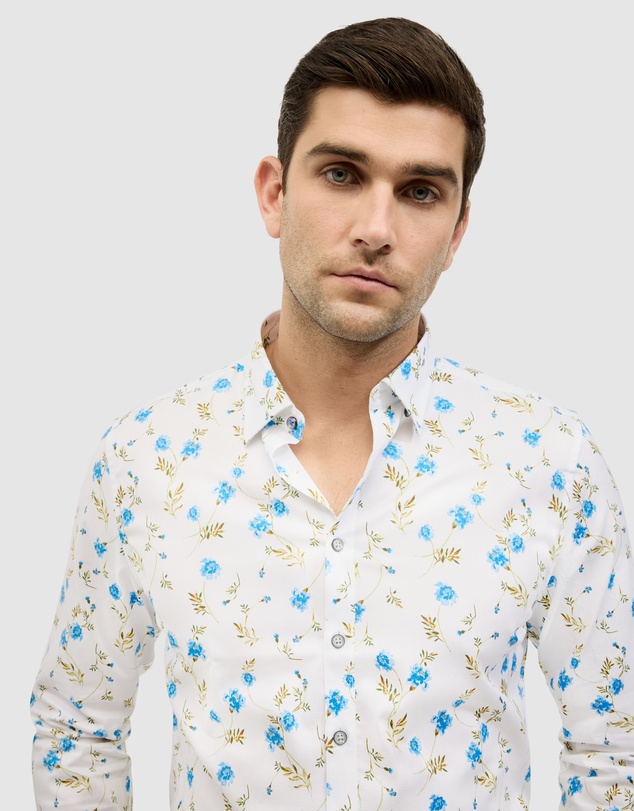 Politix - Botanical Floral Print Long Sleeve Shirt
