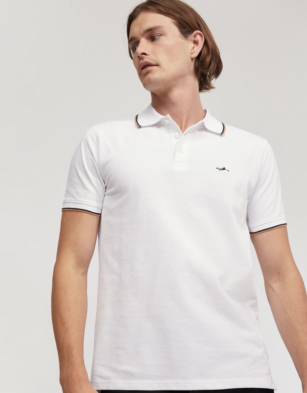 Oxford - Derek Cotton Pique Tipping Polo