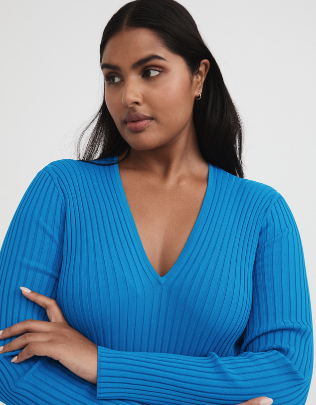 Witchery - Crepe V Neck Knit Dress