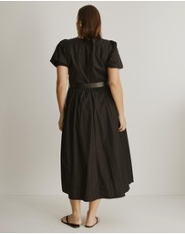 Atmos&Here Curvy - Mia Belted Poplin Maxi Dress