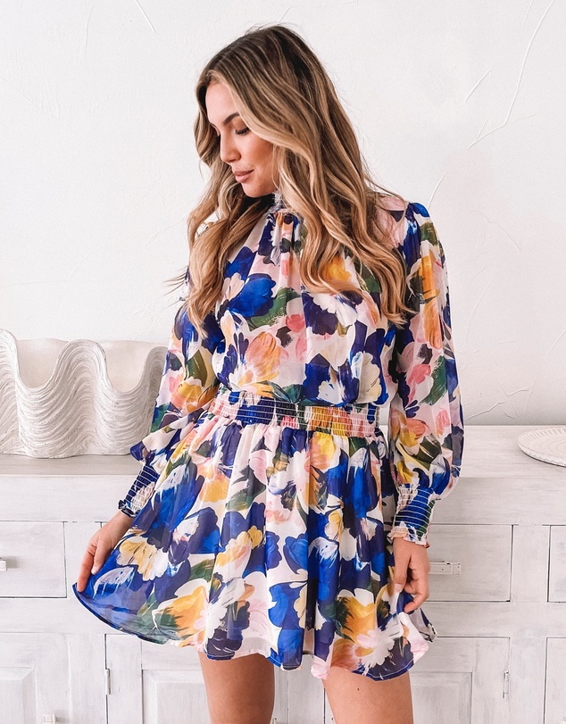 Esther & Co - Neary Dress - Painted Cobalt