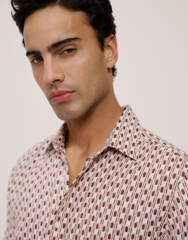 Trenery - Terran Linen Long Sleeve Shirt in Redwood