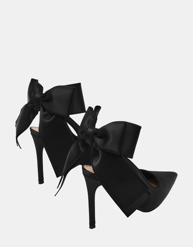 Steve Madden - Teacup Black Satin Heels