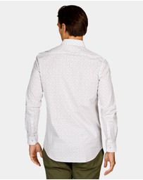 Brooksfield - Abstract Print Reg Fit Business Shirt