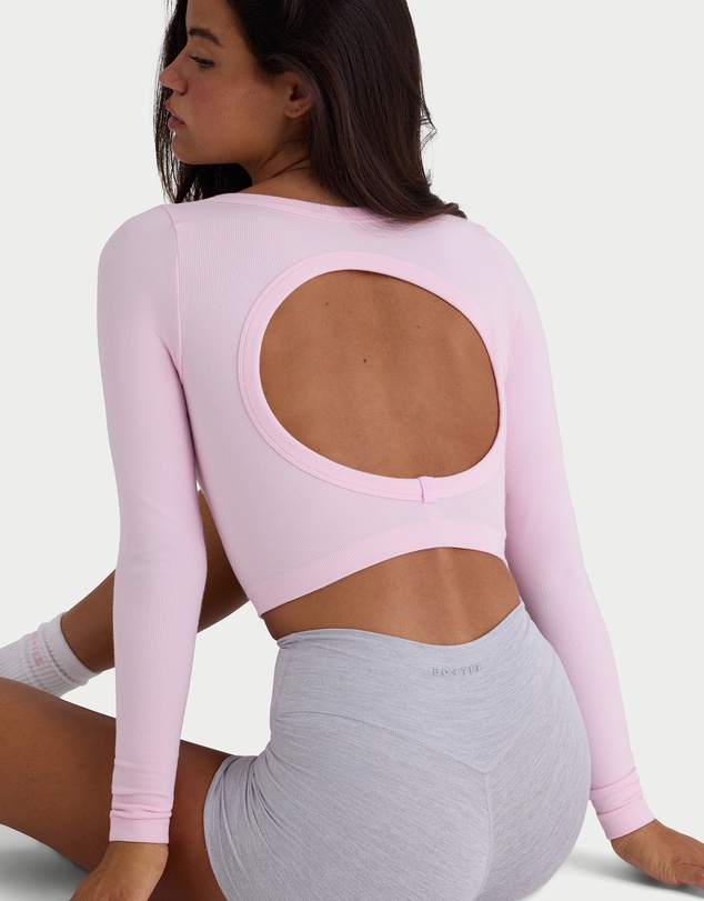 BO+TEE - Alumna Seamless Soft Rib Cut-Out Crop Top