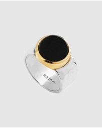 Najo - Chroma Two Tone Gold Black Onyx Ring