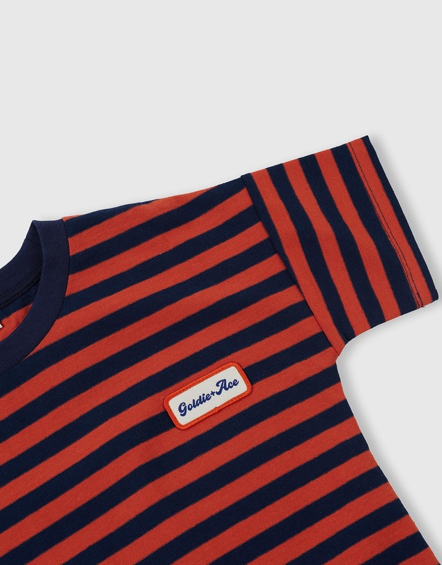 Goldie + Ace - Reverse Stripe Logo T-Shirt - ICONIC EXCLUSIVE - Babies-Kids