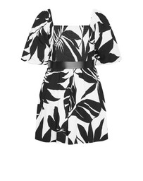 City Chic - Collins Oasis Print Belted Mini Dress - Black