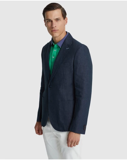 Oxford - Milton Linen Blazer With Peak Lapel