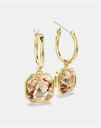 Swarovski - Millenia Drop Earrings, Square Cut, Caramel, Gold-tone-Plated