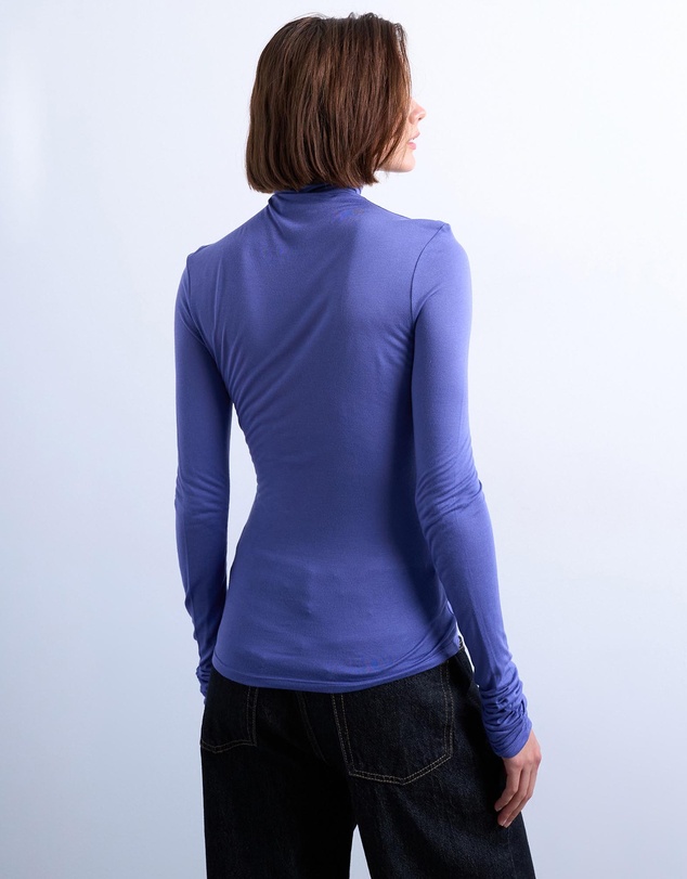 TOPSHOP - High Neck Viscose LS Top