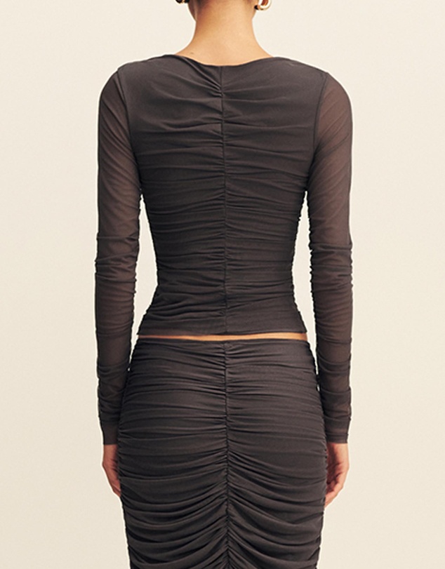 Shona Joy - Mira Long Sleeve Ruched Top