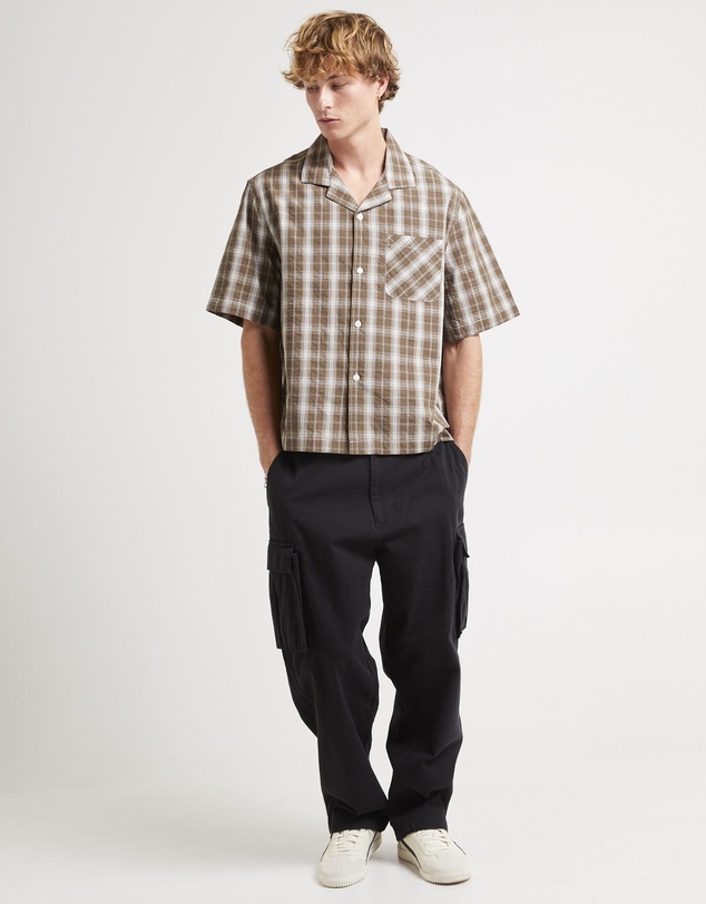 Black Noise White Rain - Homage Cropped Resort Shirt