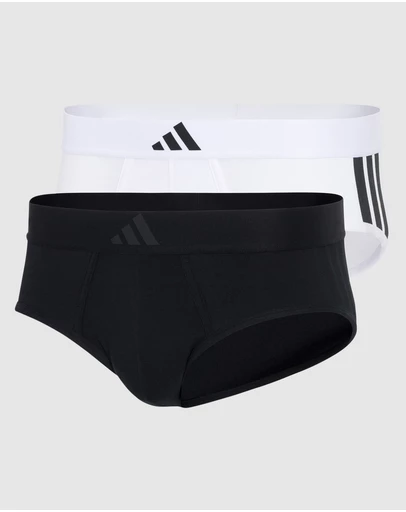 adidas Sportswear - 2 Pack Active Flex Cotton 3 Stripes Low Rise Brief Underwear