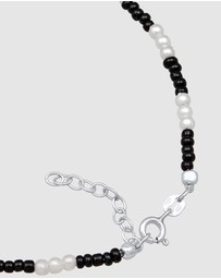Elli Jewelry - Anklet Yin Yang with Glass Beads in 925 Sterling Silver