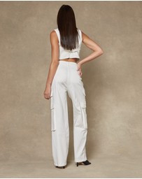 DRICOPER DENIM - Cargo Ivory Wide Leg Pants