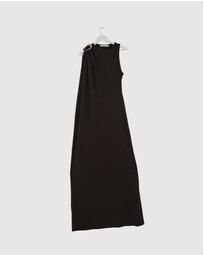 Revibe - Repaired Christopher Esber Stone Pin Column Tee Dress - AU 14