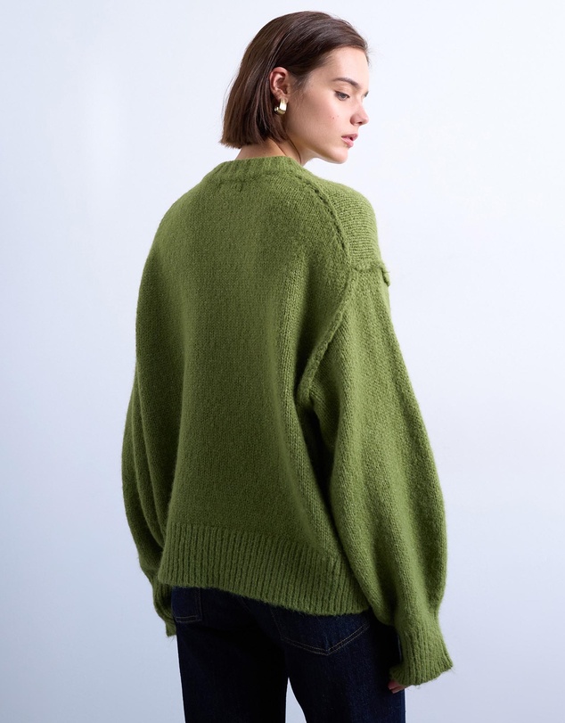 TOPSHOP - Knitted Wool Blend Fluffy Exposed Seam Easy Jumper