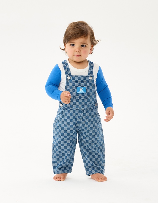 Rock Your Baby - Checkerboard Alfred Denim Overalls